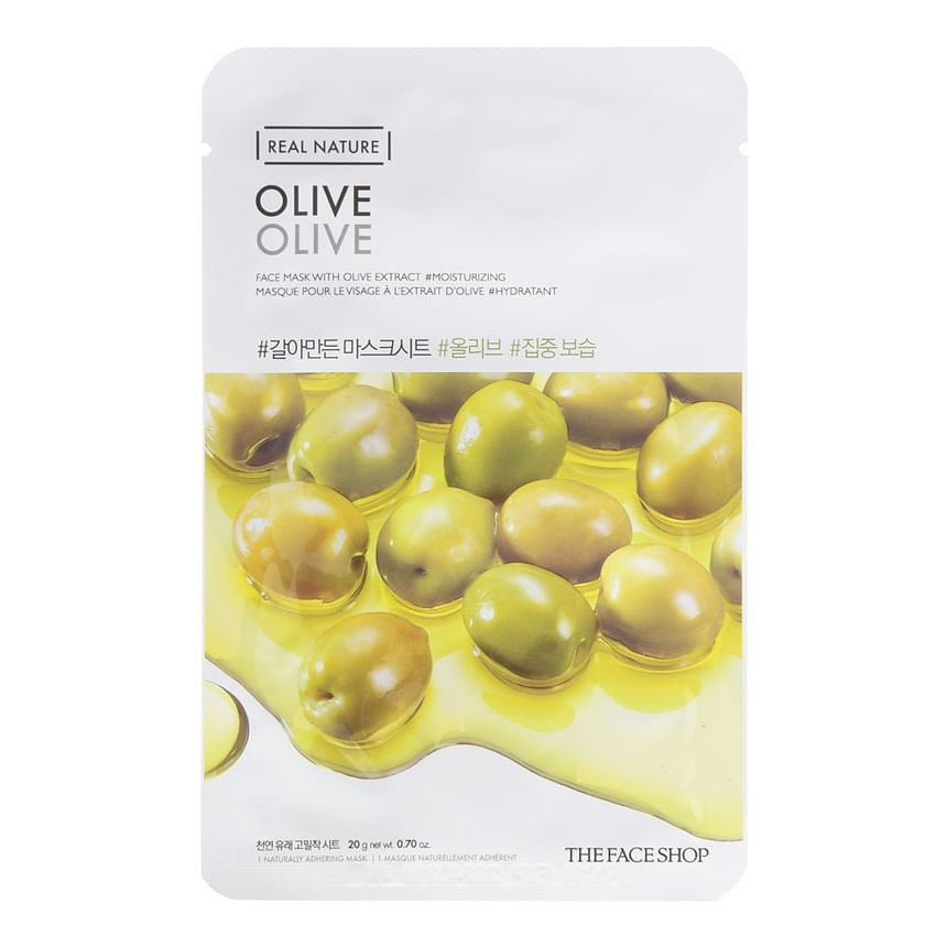 Masque en tissu Real Nature Olive de The Face Shop - 20 g