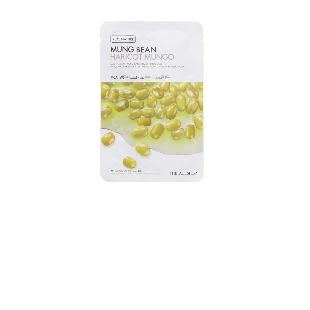 Masque en tissu Real Nature à l'haricot mungo The Face Shop - 20 g